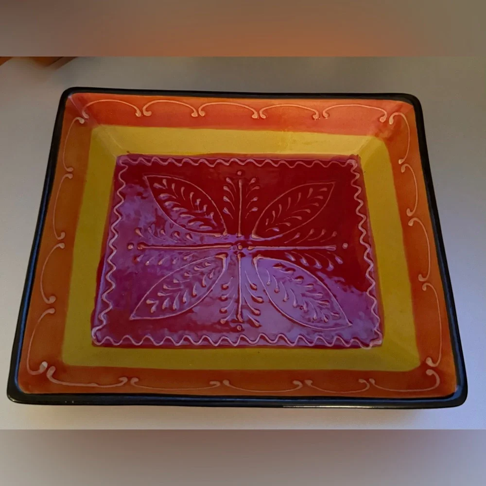 Crate & Barrel glazed terracotta baking dish. 10”x8.5”